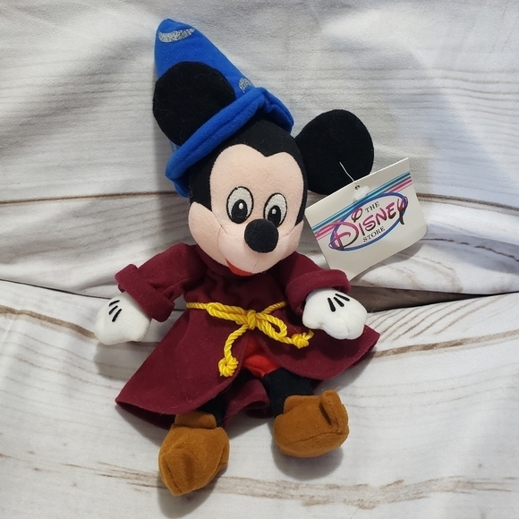 Disney Sorcerer Mickey Mouse Plush 11" Beanie Disney Store Fantasia With Tag - Picture 1 of 11
